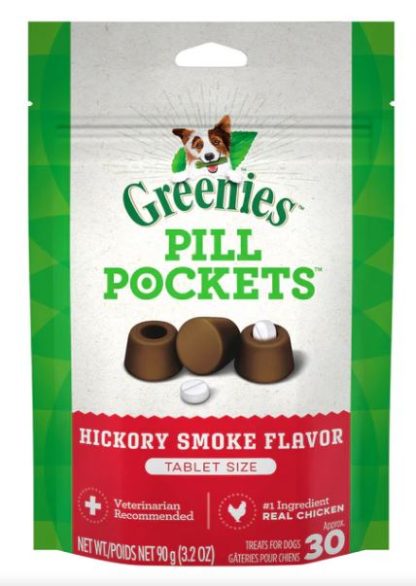 Pill Pockets chien pour comprimés, saveur fumée de noyer, Greenies